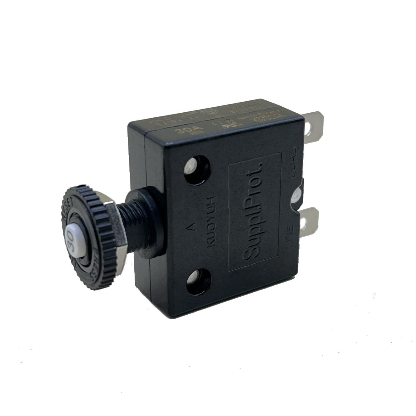 Bouton-poussoir de réinitialisation uniquement. Disjoncteur à connexion rapide (30A) - Push Button Reset Only Quick Connect Circuit Breaker - 30 Amps