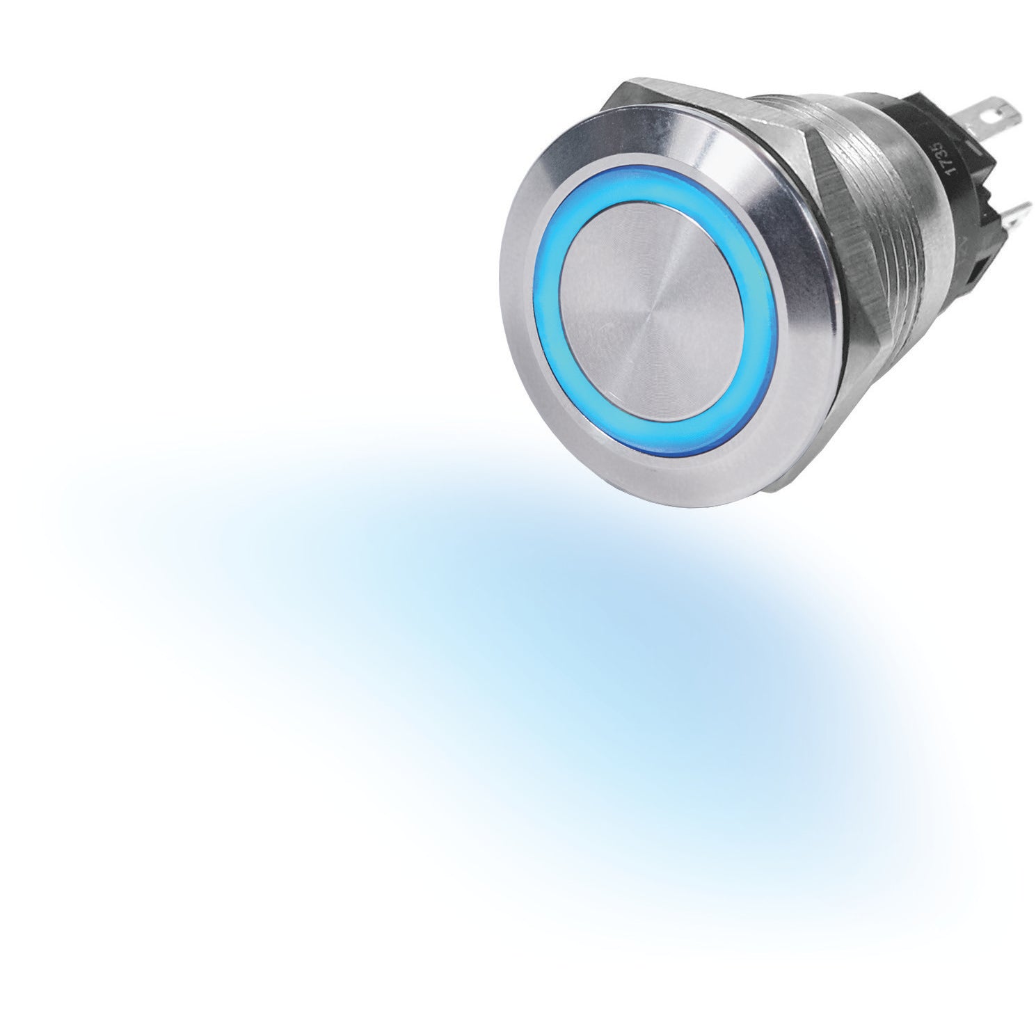 Bouton inox 10 A Off-On bleu - Official product image