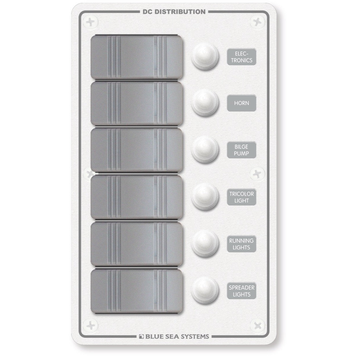 Contura Water Resistant 12V DC Circuit Breaker Panel - White 6 Position - Contura Water Resistant 12V DC Circuit Breaker Panel - White 6 Position