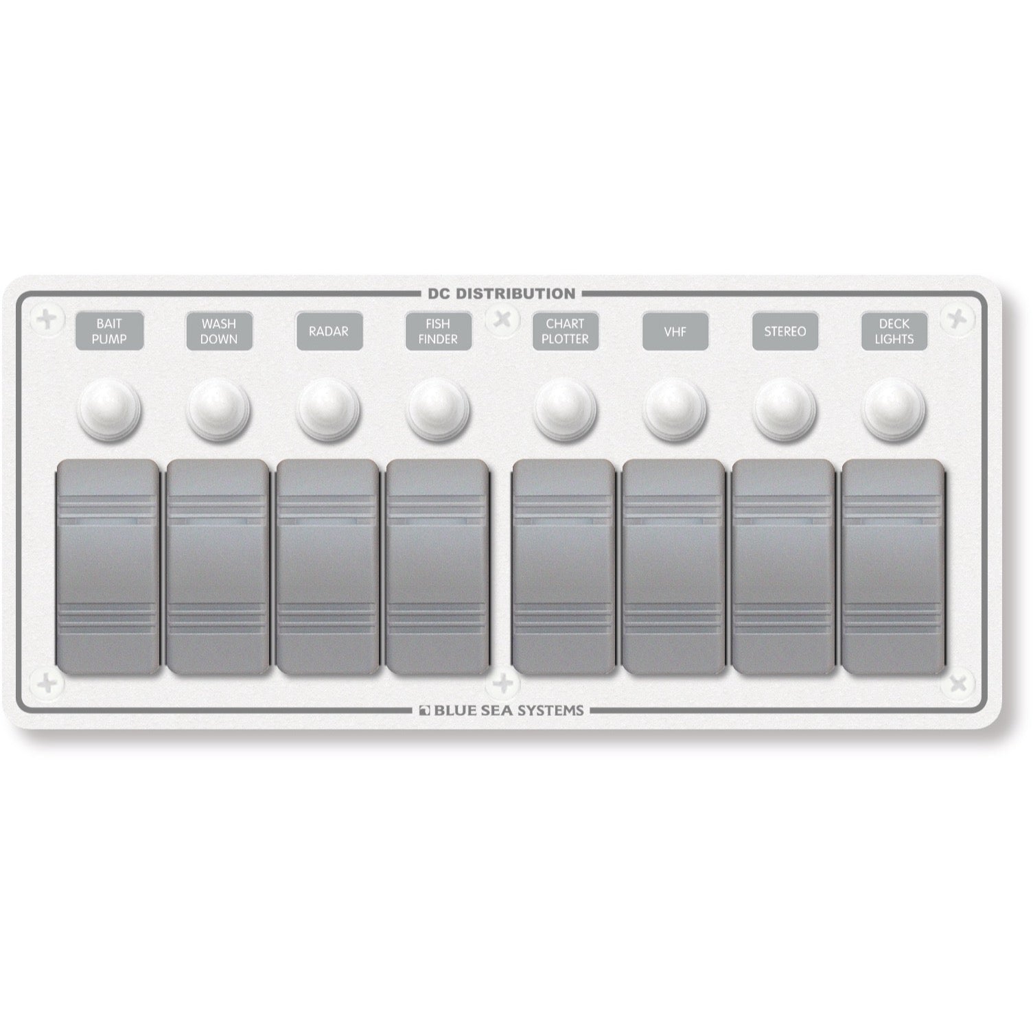 Contura Water Resistant 12V DC Circuit Breaker Panel - White 8 Position - Contura Water Resistant 12V DC Circuit Breaker Panel - White 8 Position
