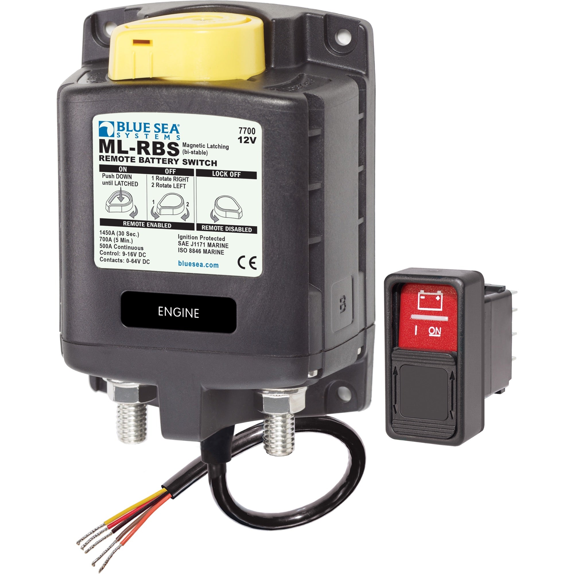 Coupe-batterie à distance ML-RBS avec commande manuelle - 12V DC 500A - ML-RBS Remote Battery Switch with Manual Control - 12V DC 500A
