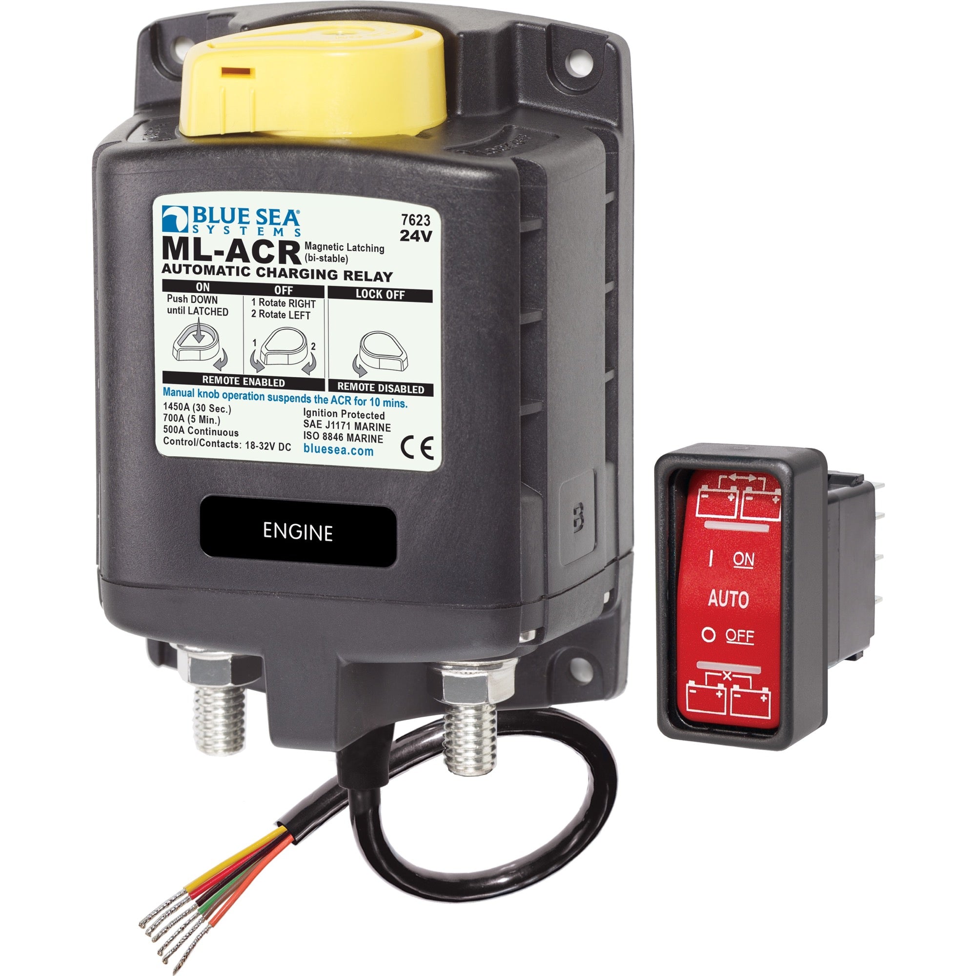 ML-ACR Automatic Charging Relay with Manual Control - 24V DC 500A - ML-ACR Automatic Charging Relay with Manual Control - 24V DC 500A