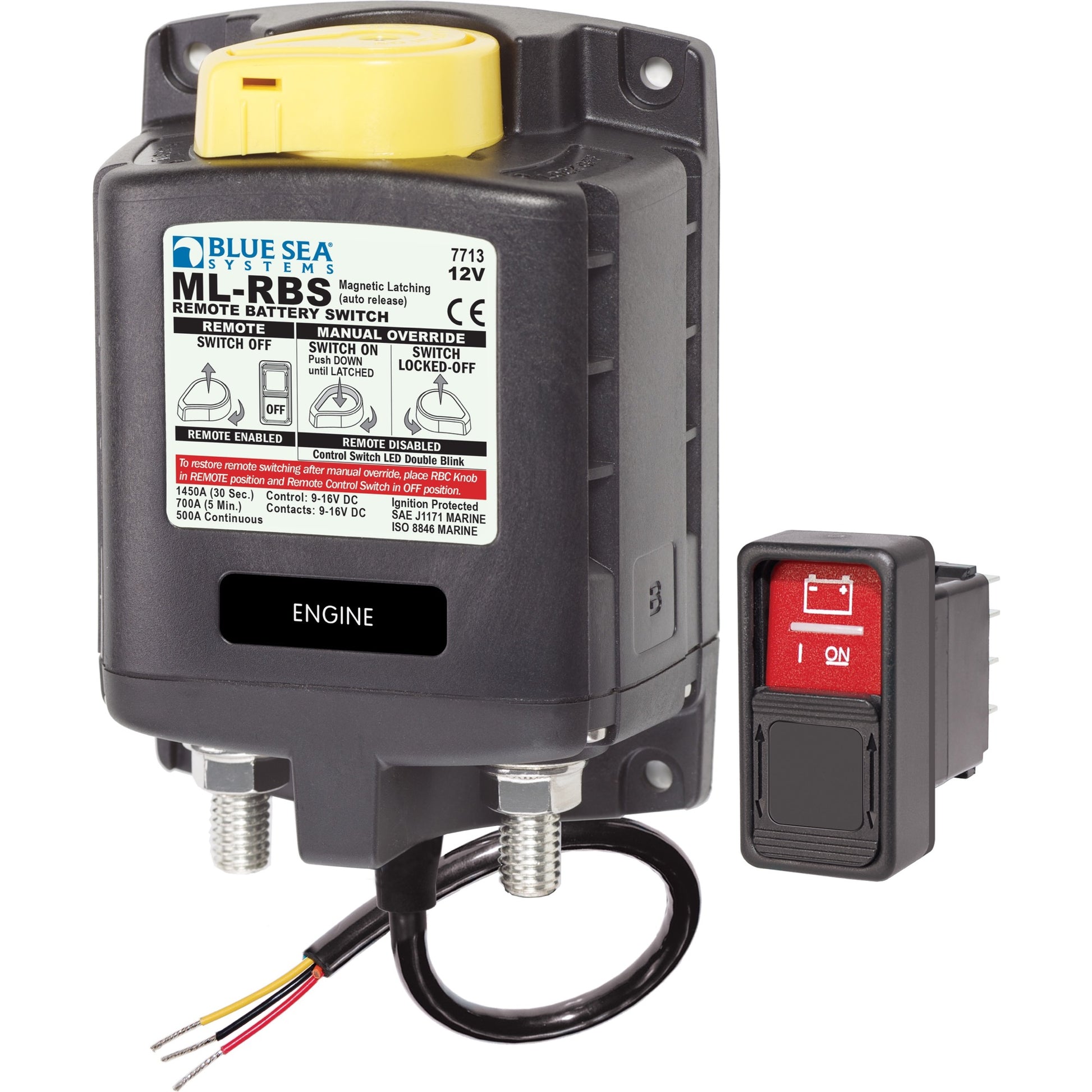 ML-RBS Remote Battery Switch with Manual Control Auto-Release - 12V - ML-RBS Remote Battery Switch with Manual Control Auto-Release - 12V