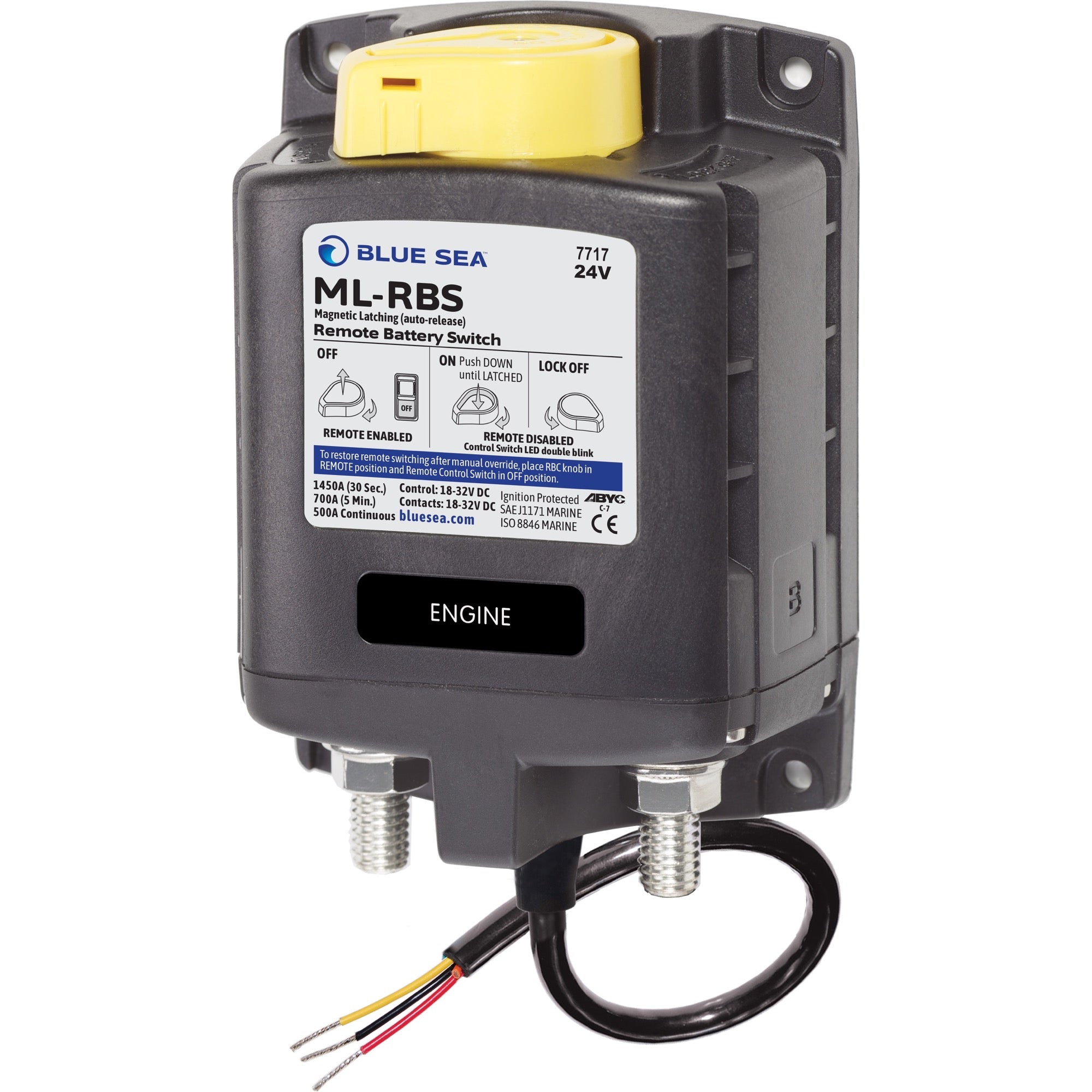 ML-RBS Remote Battery Switch with Manual Control Auto-Release - 24V - ML-RBS Remote Battery Switch with Manual Control Auto-Release - 24V