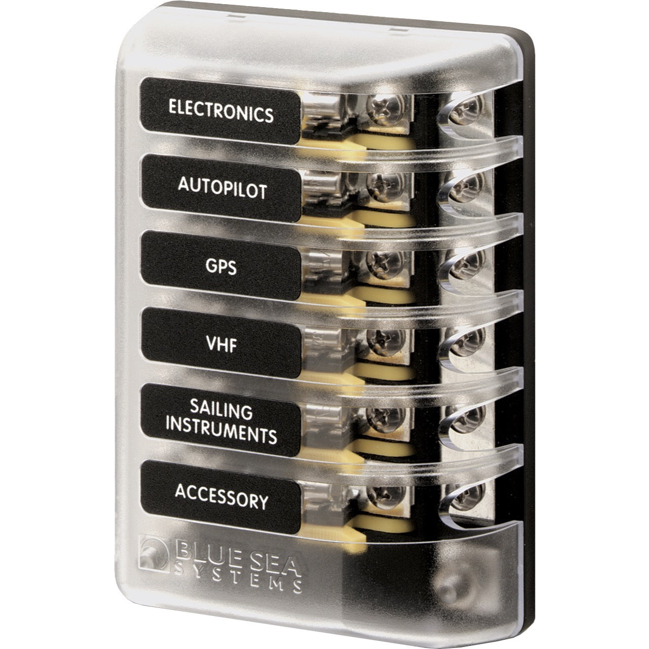 ST Glass 6 Circuit Fuse Block with Negative Bus and Cover - ST Glass 6 Circuit Fuse Block with Negative Bus and Cover