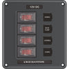 Water-Resistant Circuit Breaker Switch Panel - Gray, 4 Positions - Water-Resistant Circuit Breaker Switch Panel - Gray, 4 Positions