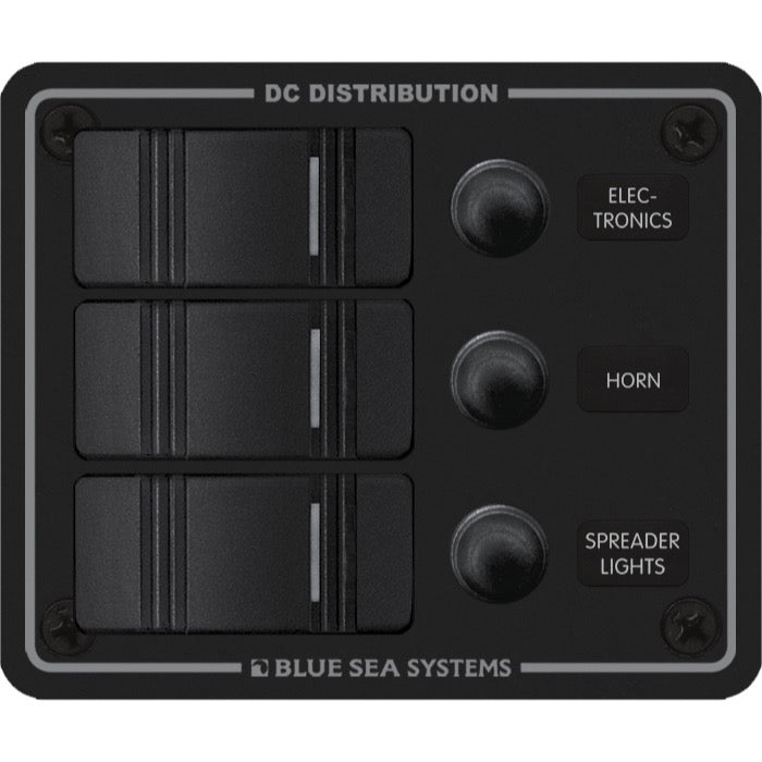 Water Resistant Circuit Breaker Panel 3 Position-Black - Water Resistant Circuit Breaker Panel 3 Position-Black
