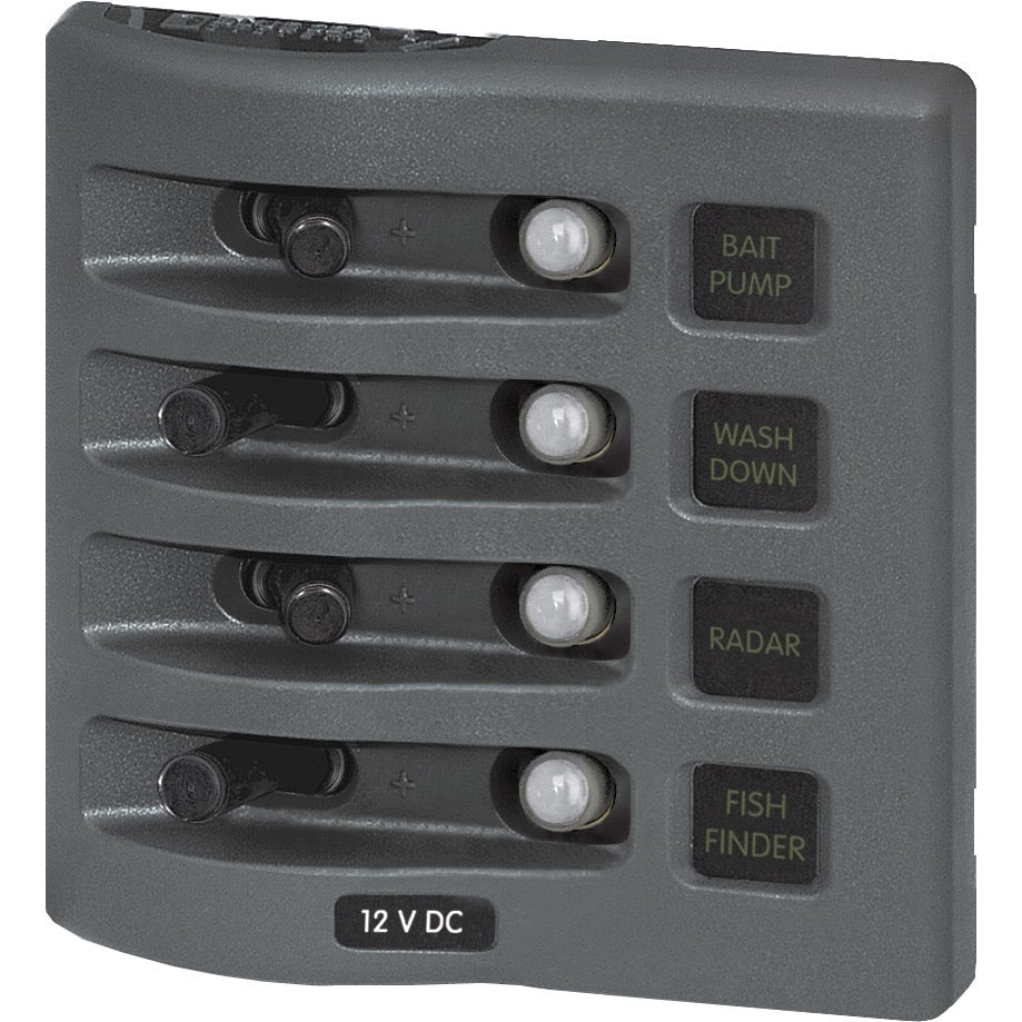 WeatherDeck&reg; 12V DC Waterproof Circuit Breaker Panel - Gray 4 Positions - WeatherDeck® 12V DC Waterproof Circuit Breaker Panel - Gray 4 Positions