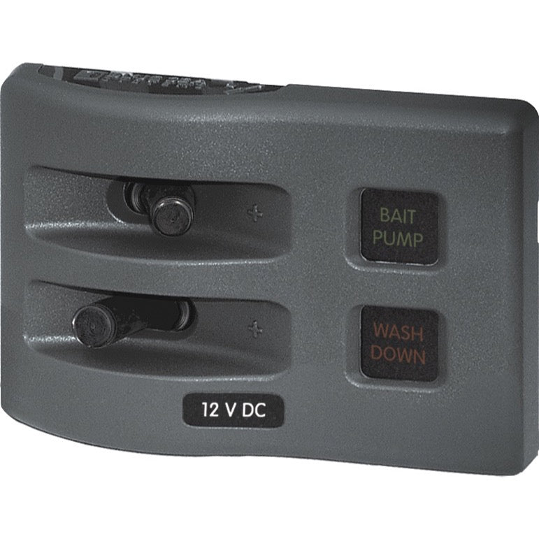 WeatherDeck&reg; 12V DC Waterproof Fuse Panel - Gray 2 Positions - WeatherDeck® 12V DC Waterproof Fuse Panel - Gray 2 Positions