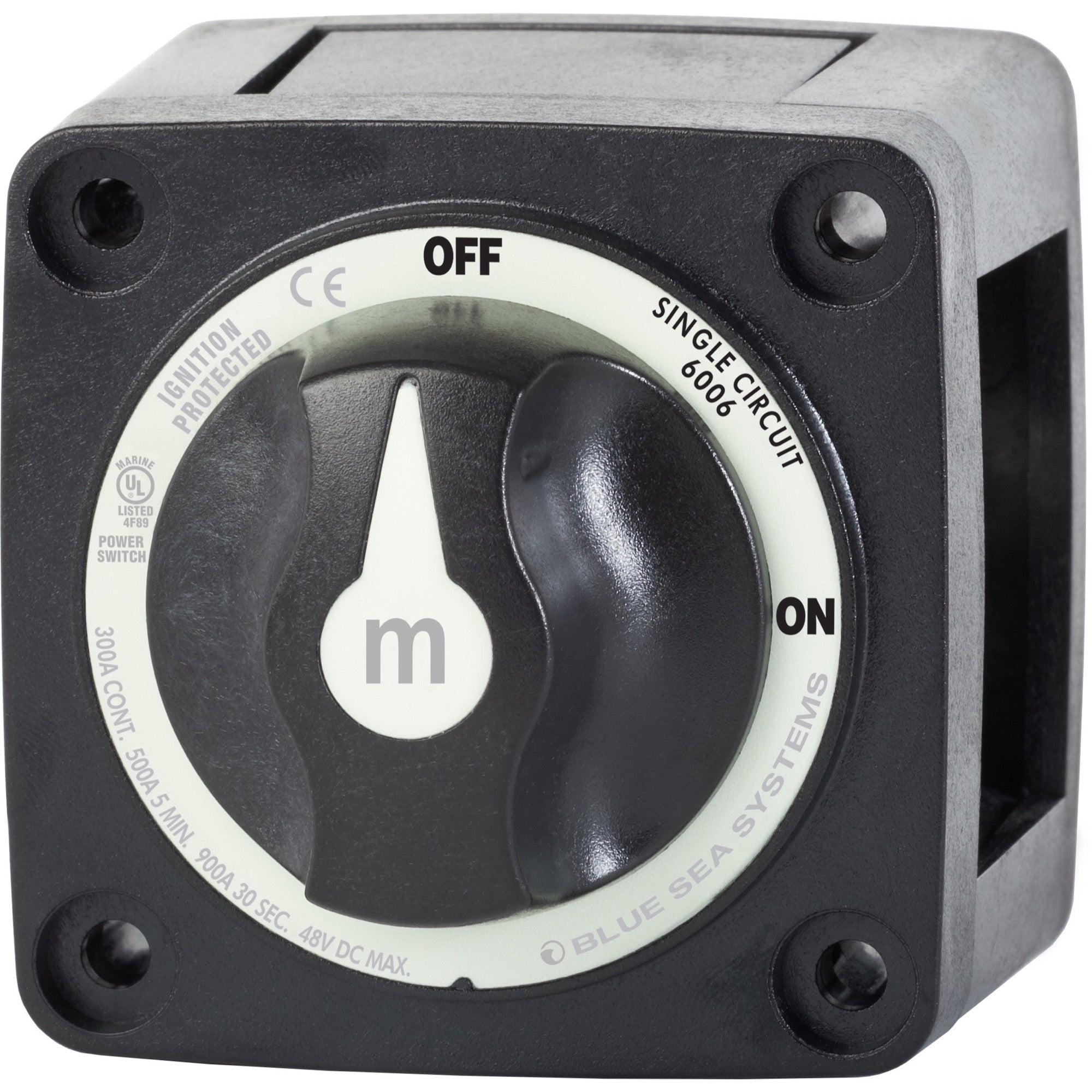 m-Series Mini On-Off Battery Switch with Knob - Black - m-Series Mini On-Off Battery Switch with Knob - Black
