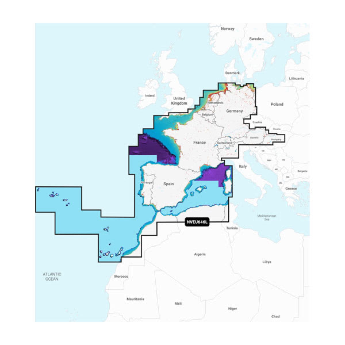 Cartes marines Europe, Centrale et Ouest - Garmin image 1