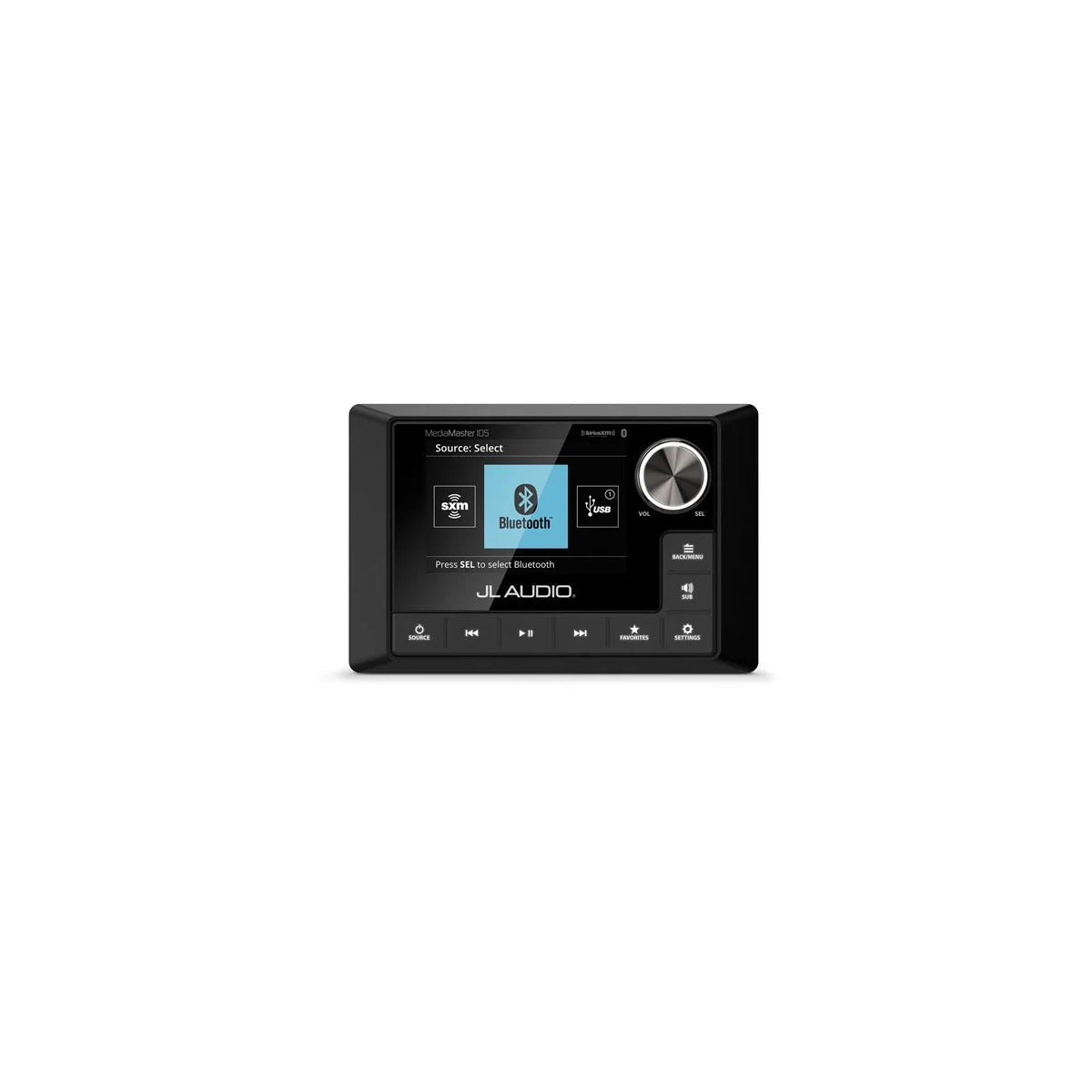 Source stéréo marine Unité source MM105 résistante aux intempéries avec écran LCD couleur - visuel officiel 1