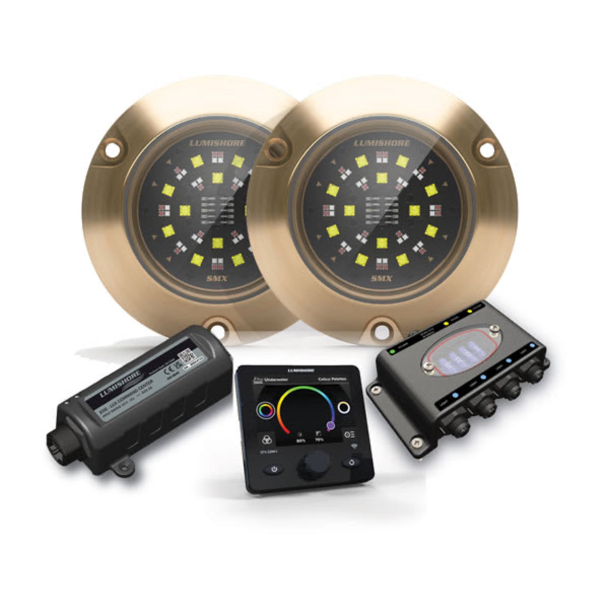 LUX SMX154 Set, 2 Lights, Hub, LUX Command Center, Display - Garmin image 1