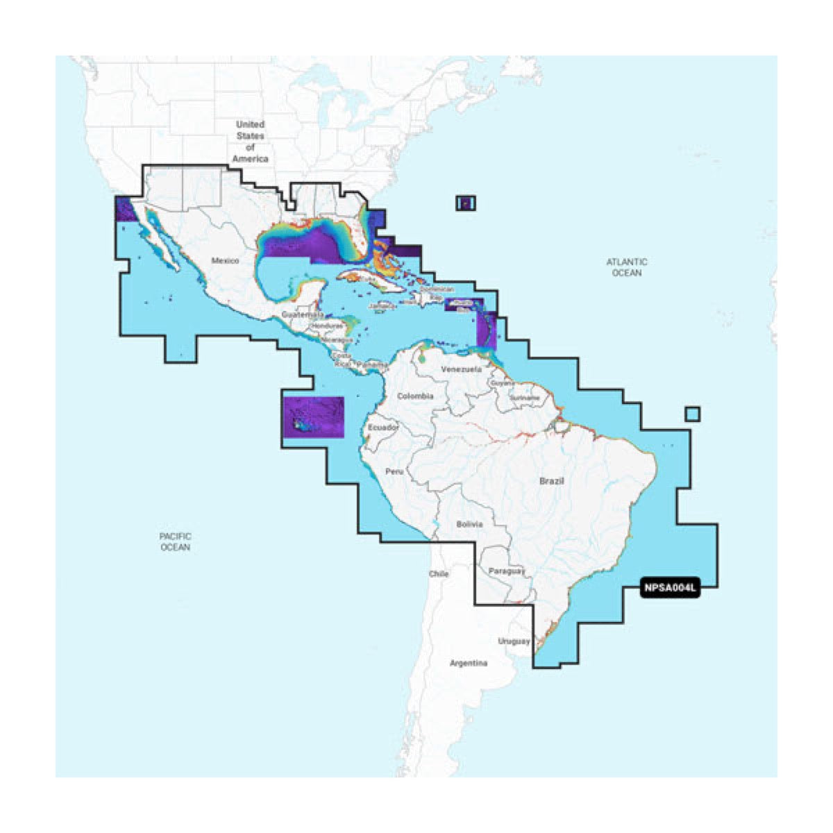 Mexique, Caraïbes jusqu'au Brésil - Cartes marines des eaux intérieures et côtières - Garmin image 1
