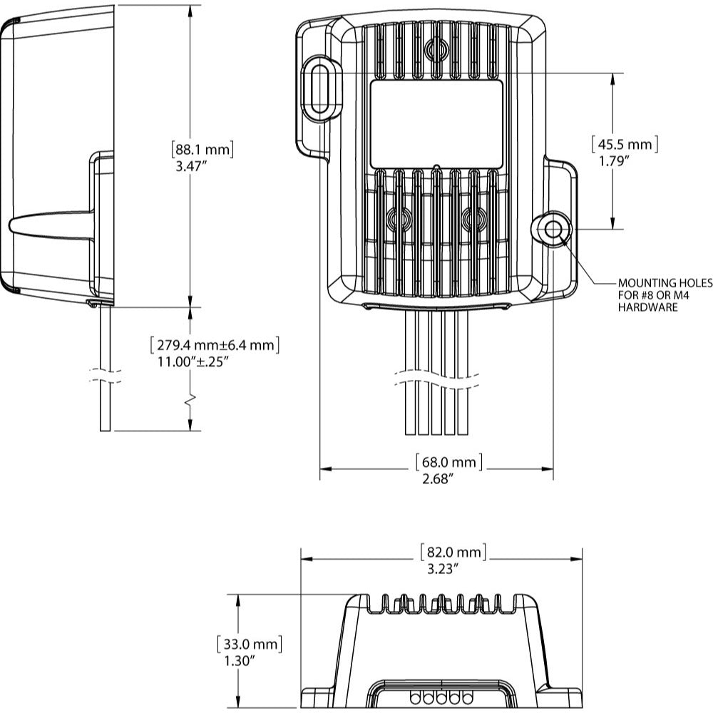 Deckhand Dimmer - 12V DC 6A - Dimensioned Drawing