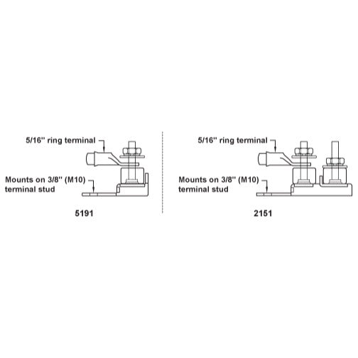 Dual MRBF Terminal Fuse Block - 30 to 300A - Mounting Diagram
