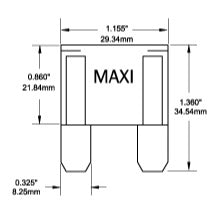 MAXI Fuse - 30 Amp - Dimensioned Drawing