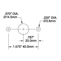Medium Duty Push Button Reset Only Circuit Breaker - 50A - Medium Duty Cutout Template