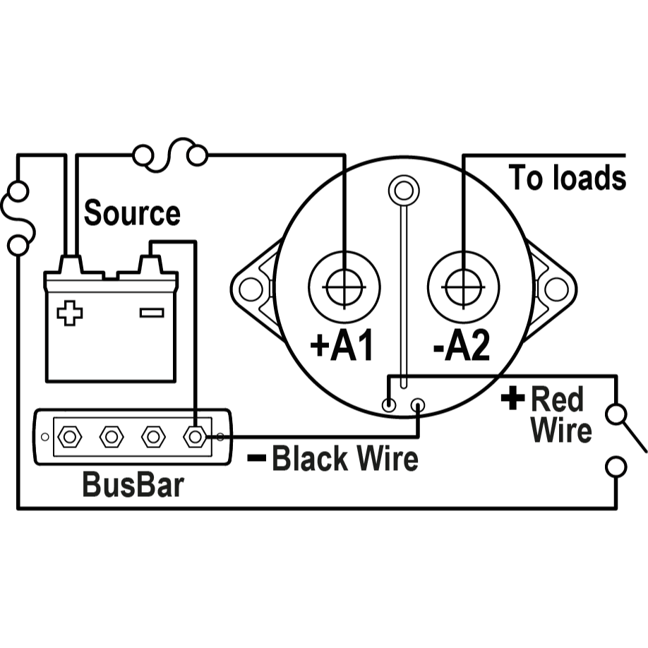 Solenoid L-Series - 150A 12/24V - Wiring Diagram
