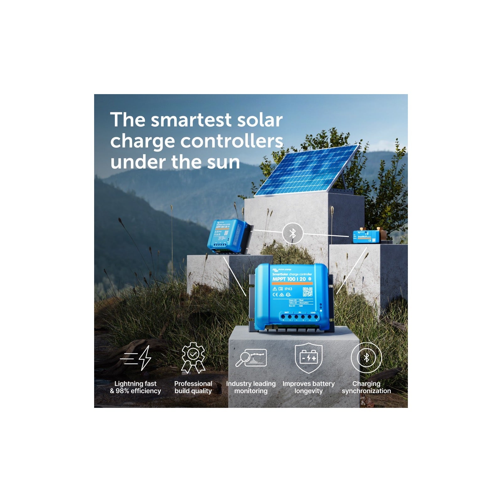 Régulateur solaire Smart Solar MPPT 100/20 12/24/48V - Victron Energy