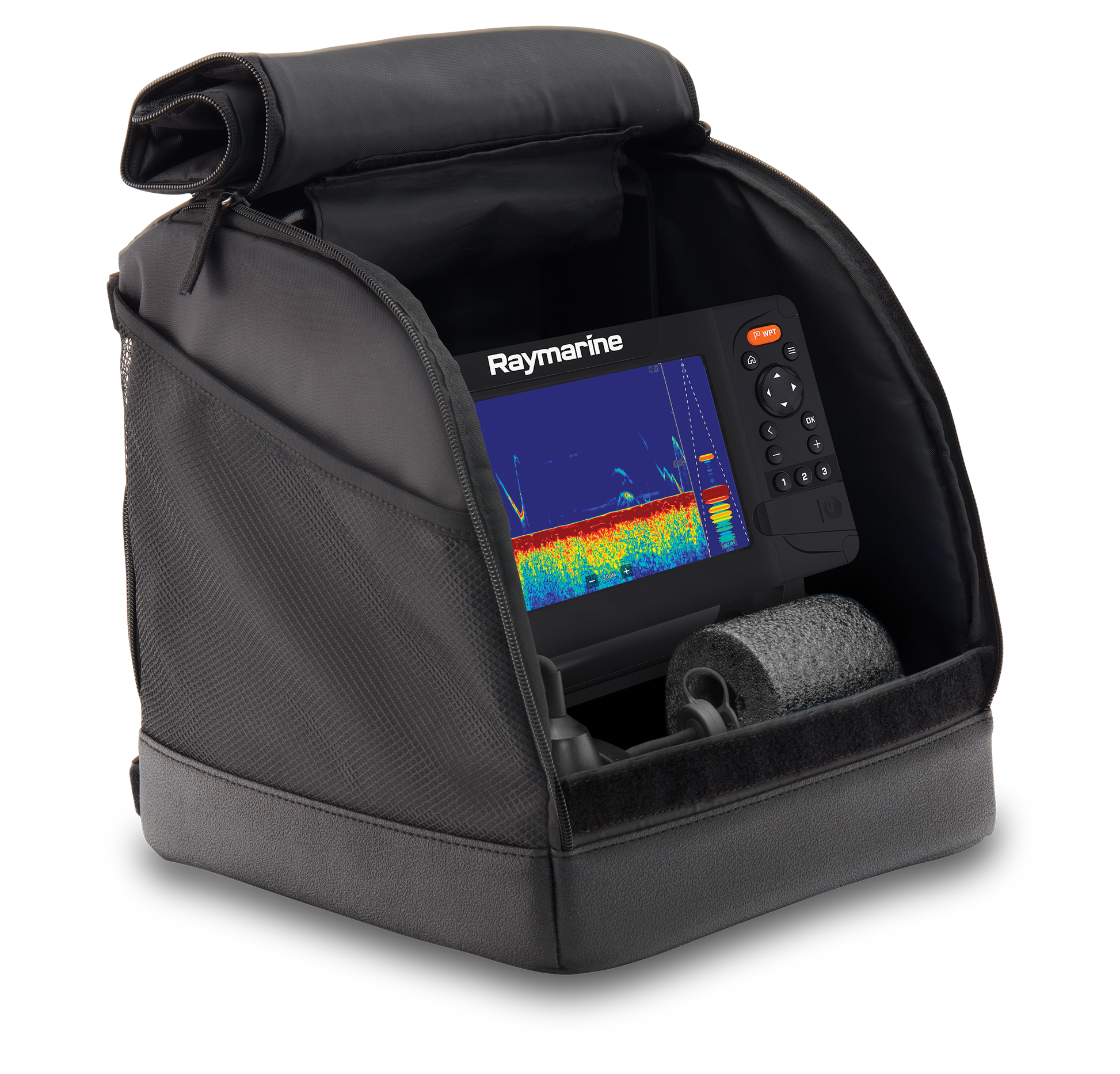 Kit pêche sur glace Element Raymarine (sac, batterie, chargeur, support, sonde et flotteur)