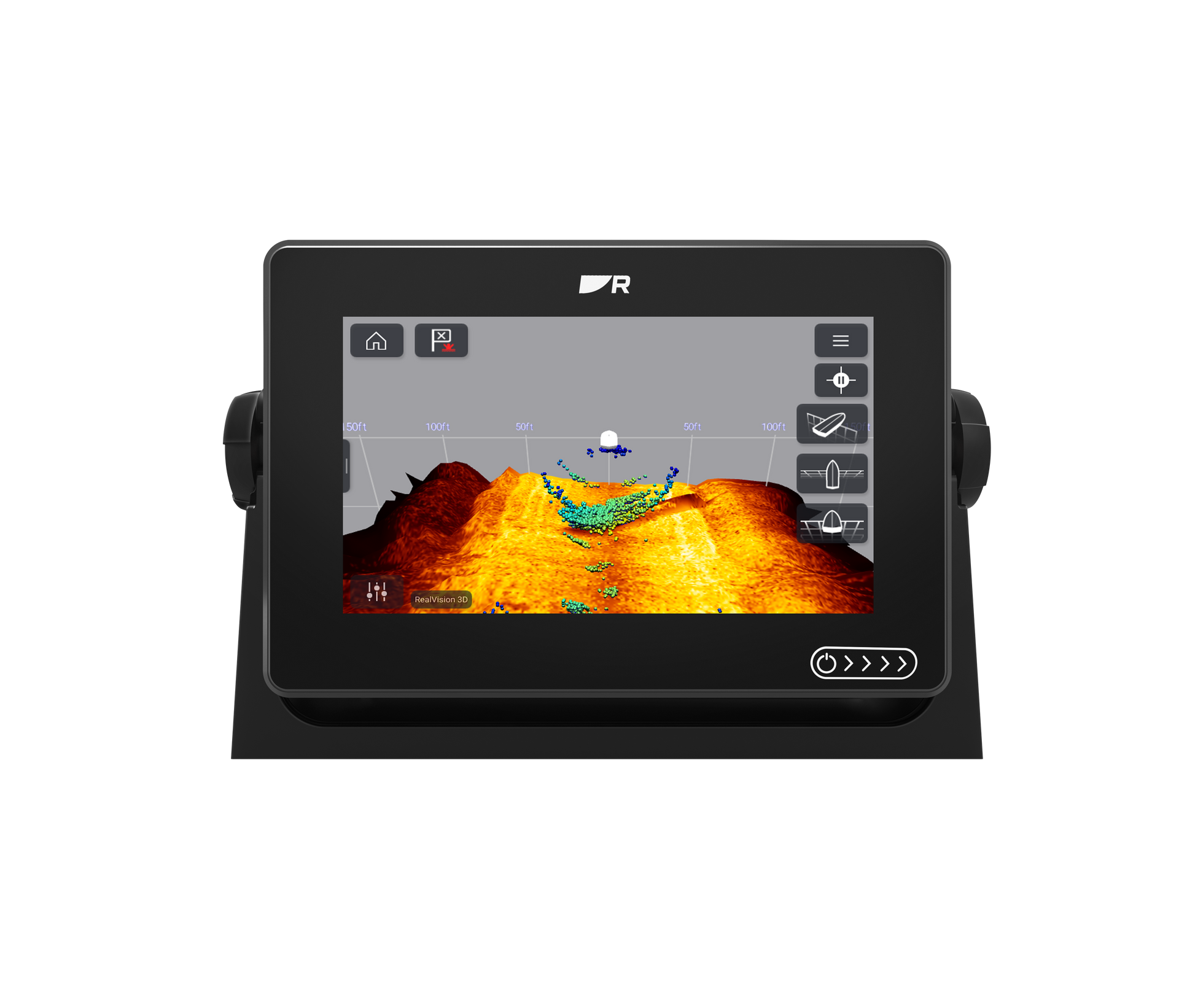 AXIOM+ 7 RV, Écran tactile 7”, sondeur 600W, Down et RV 3D intégré, Wifi, cartographie Lighthouse Méditerranée, sans sonde