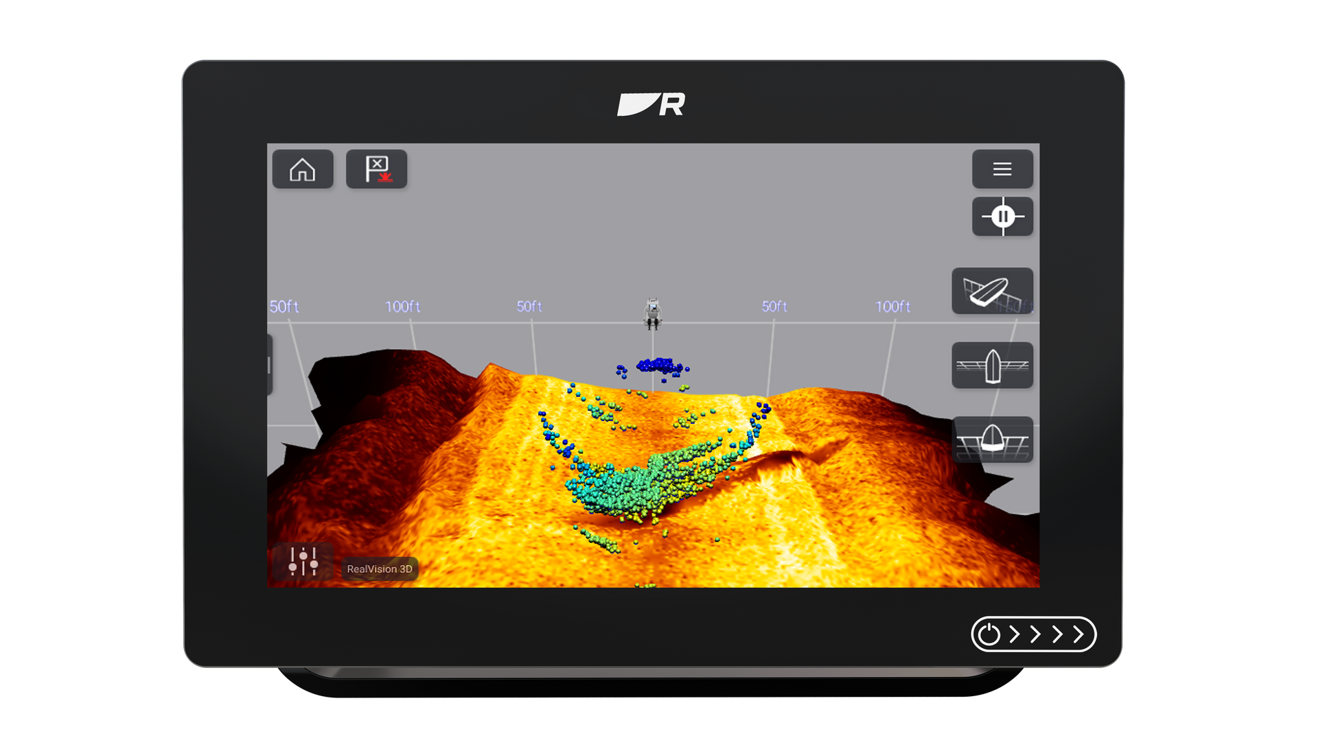 AXIOM+ 9 RV, Écran tactile 9”, sondeur 600W, Down et RV 3D intégré, Wifi, cartographie Lighthouse Europe du Nord, sans sonde