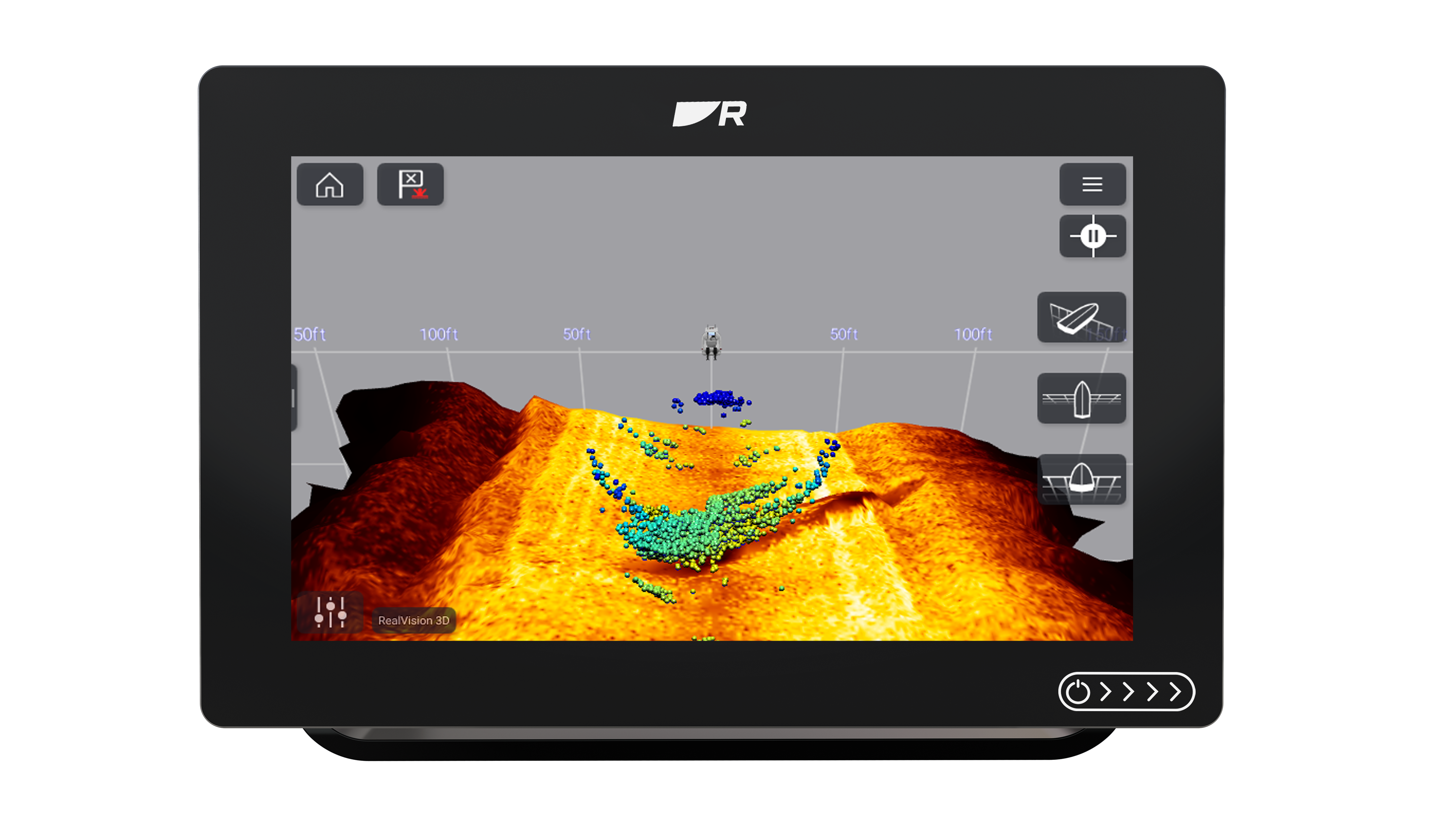 AXIOM+ 9 RV, Écran tactile 9”, sondeur 600W, Down et RV 3D intégré, Wifi, cartographie Lighthouse Europe du Nord, sans sonde