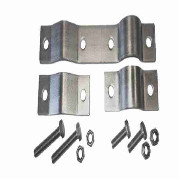 N115F — 2 Colliers en acier inoxydable (SS316) pour montage latéral sur mât Ø 50-70mm pour KUM8xx