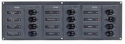 Panel de 12 disyuntores CC 12V horizontal