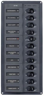 Panneau 12 disjoncteurs DC 12V vertical