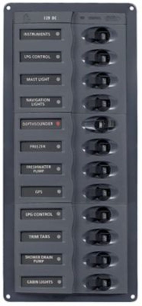 Panneau 12 disjoncteurs DC 12V vertical