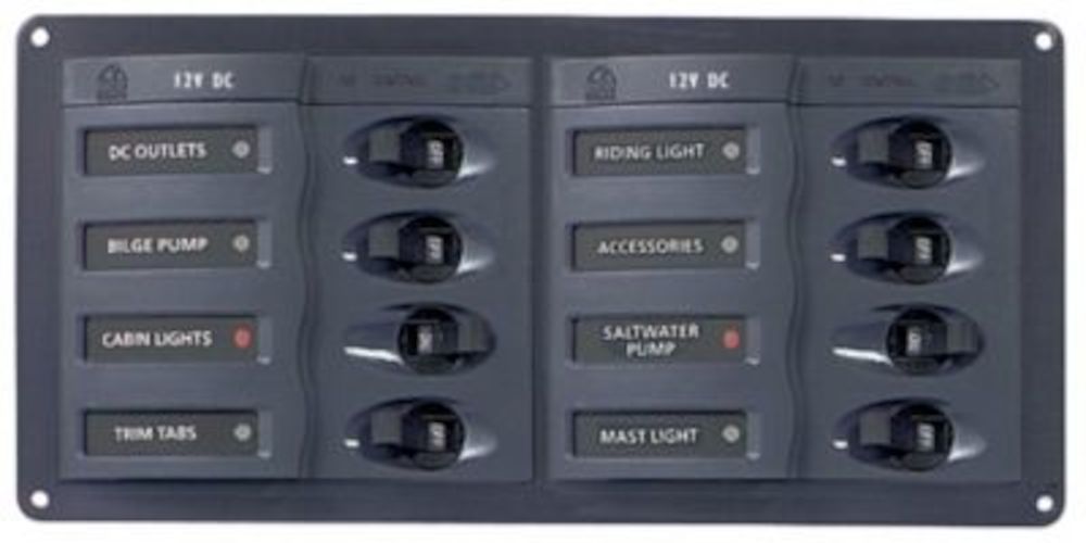 Panneau disjoncteurs 8 pôles DC 12V