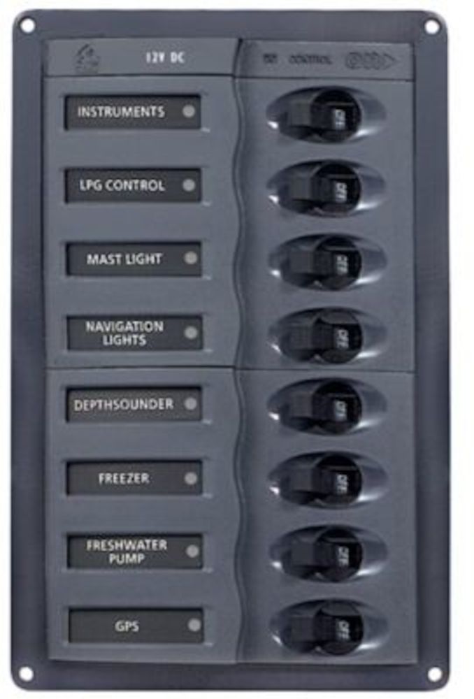 Panneau 8 disjoncteurs DC 12V vertical