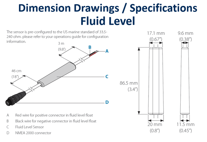 Capteur niveau fluide interface NMEA 2000