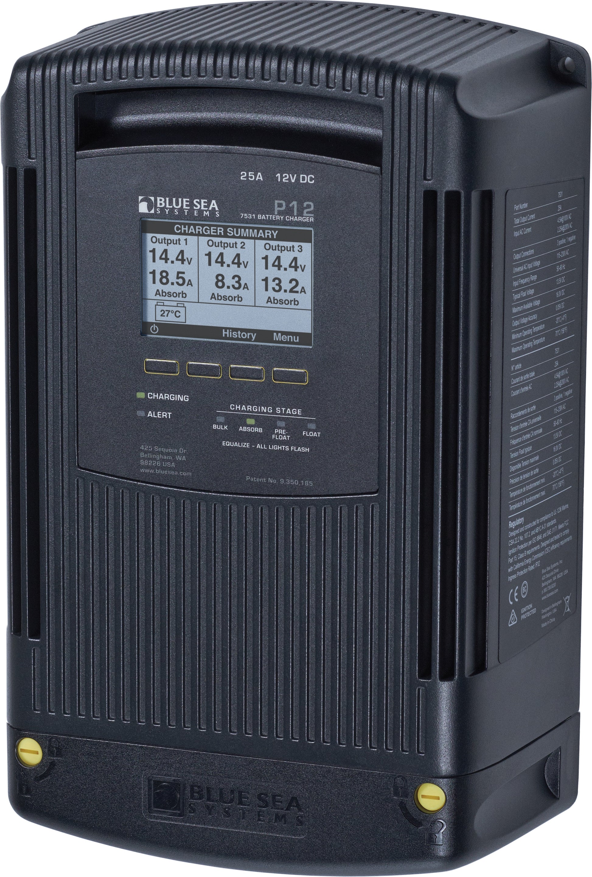 chargeur BATTERY 12VDC 25A 3 OUTPUT GEN 2