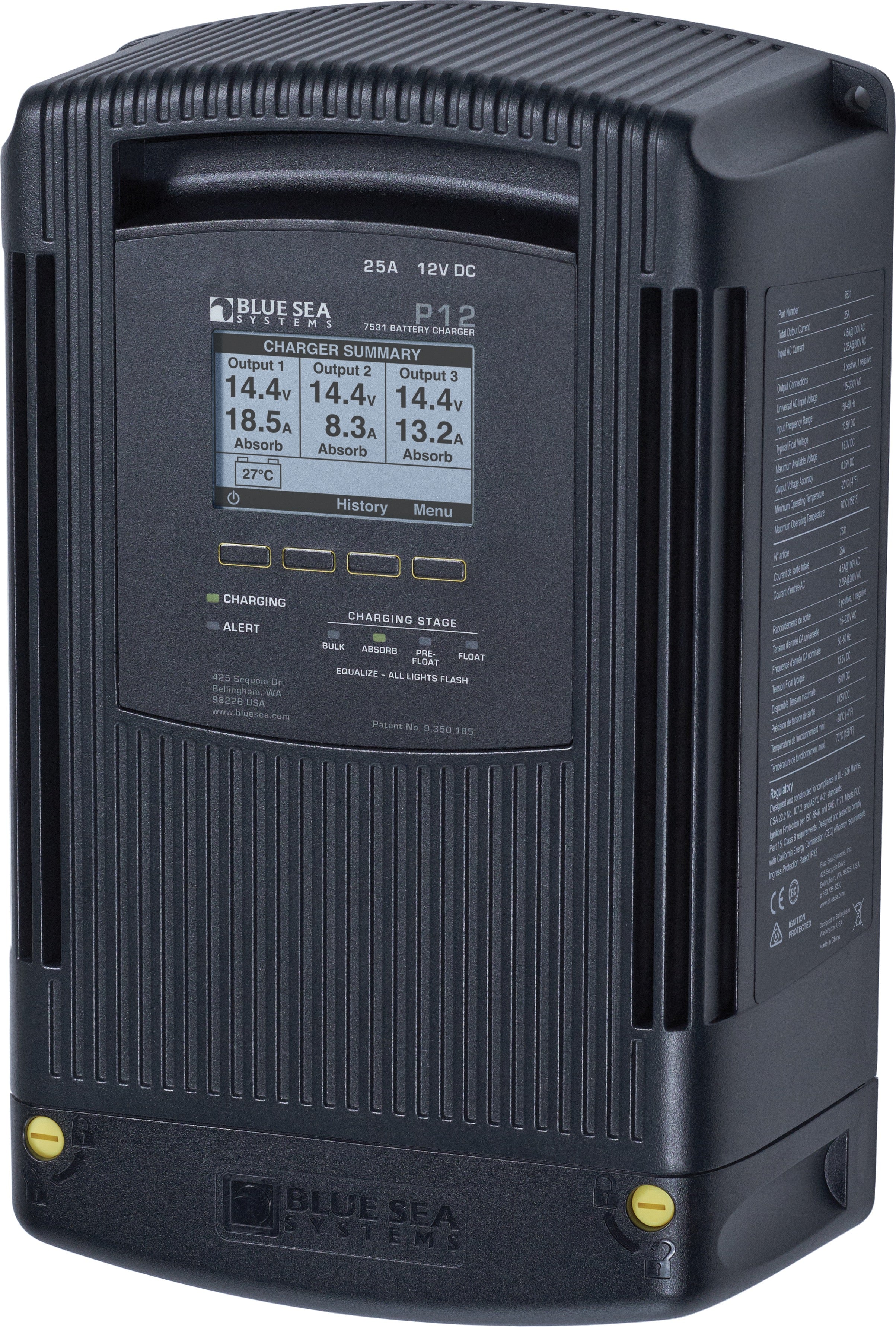 chargeur BATTERY 12VDC 25A 3 OUTPUT GEN 2