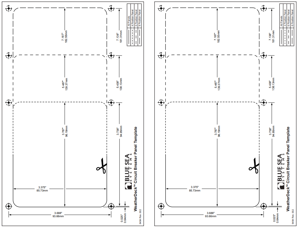 Panneau de disjoncteur étanche WeatherDeck® 12 V CC - Gris 8 positions