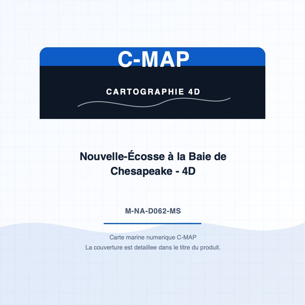 C-MAP 4D - Nouvelle-Écosse à la Baie de Chesapeake - 4D (M-NA-D062-MS). Couverture detaillee dans le titre du produit.