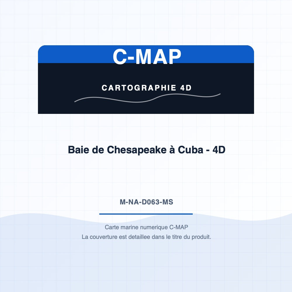 C-MAP 4D - Baie de Chesapeake à Cuba - 4D (M-NA-D063-MS). Couverture detaillee dans le titre du produit.