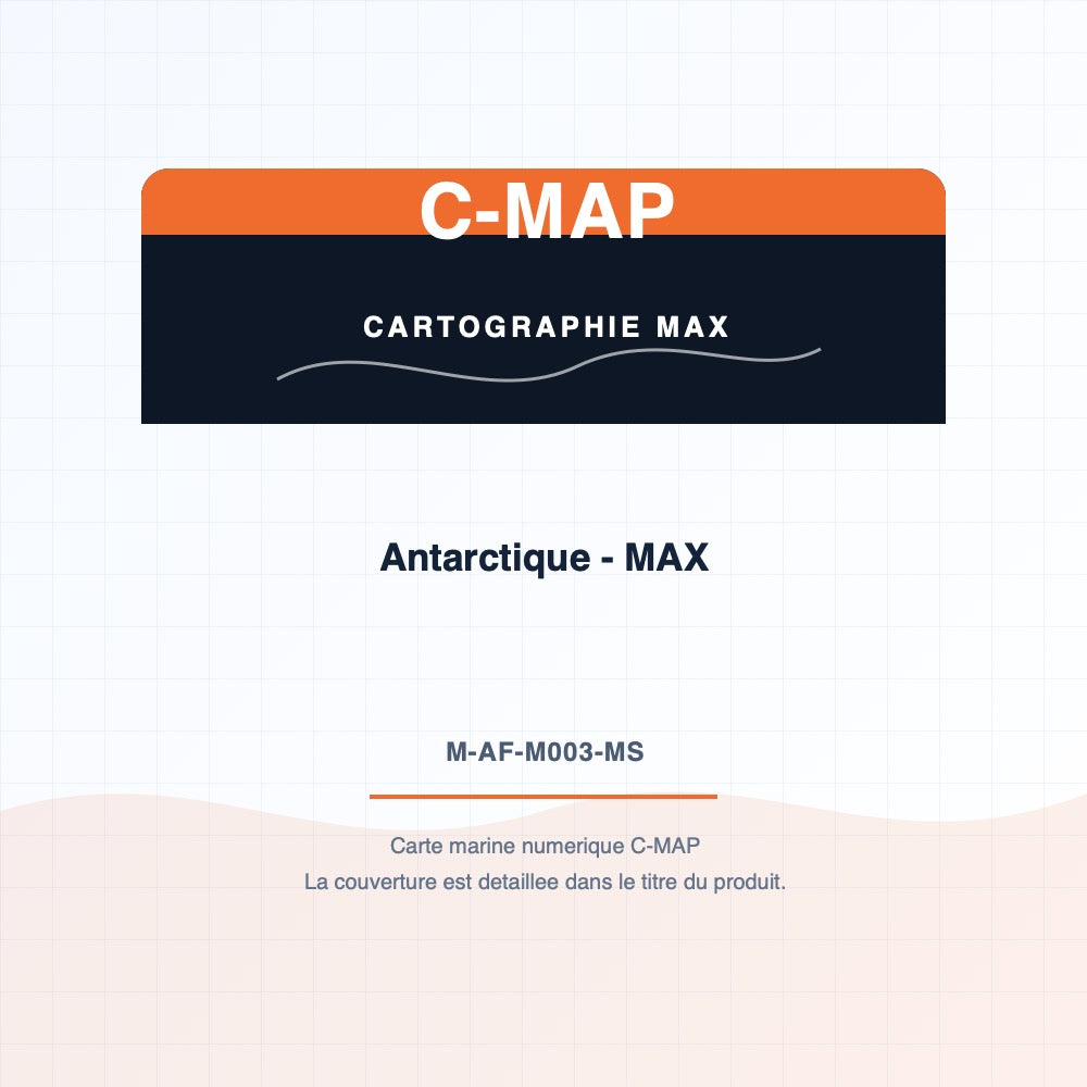 C-MAP MAX - Antarctique - MAX (M-AF-M003-MS). Couverture detaillee dans le titre du produit.