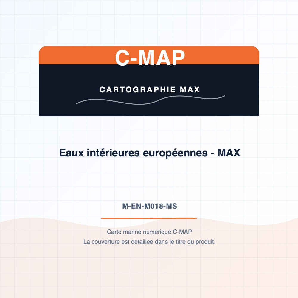 C-MAP MAX - Eaux intérieures européennes - MAX (M-EN-M018-MS). Couverture detaillee dans le titre du produit.