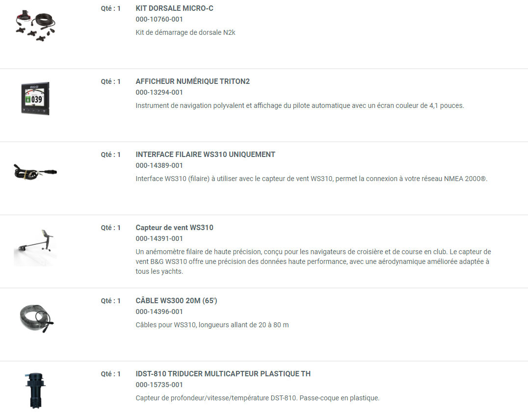 Pack Triton² vitesse/profondeur/vent, filaire