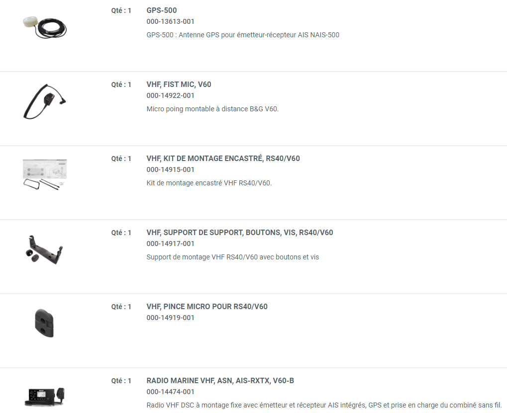 VHF V60-B and GPS-500 radio, DSC, AIS-RXTX