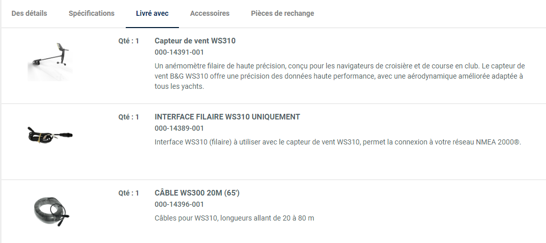 WS310 Wind Pack with 20m cable and interface