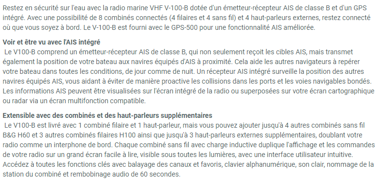 VHF Radio Package, V100-B system, AIS+GPS 500