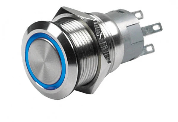 Push button latching ON/OFF 3.3V Blue LED