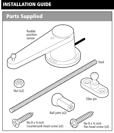 Rotule inox pour capteur d'angle de barre