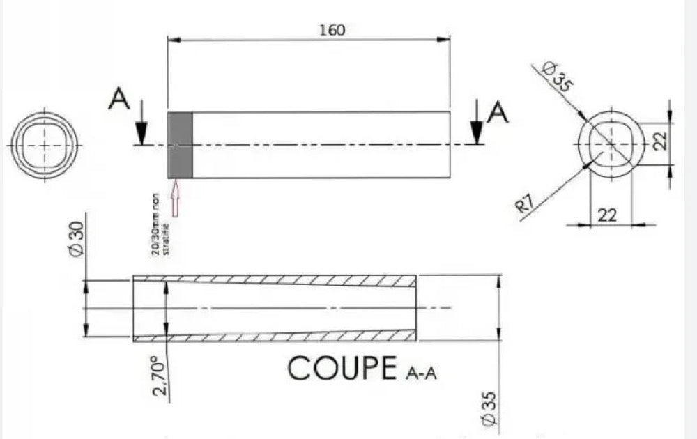 Tube Carbowind trapézoïdal