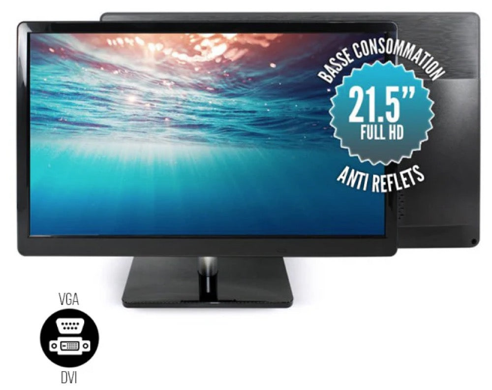 Ecran PC 21.5'' 16/9 full HD 12V VGA/DVI